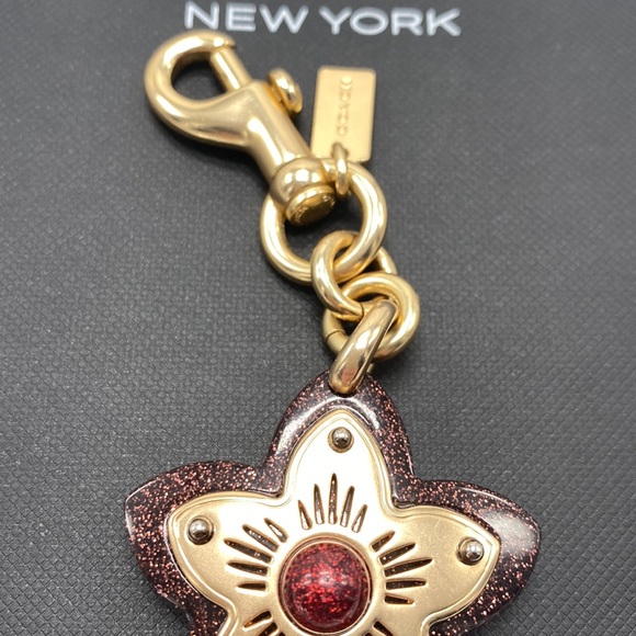 Coach Accessories Coach Tea Rose Metal Rivet Glitter Resin Rare Bag